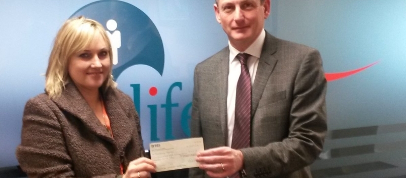 Lifetime present another referral scheme cheque to Barnsley hospice