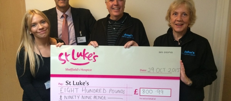 Lifetimer Colin presents St Luke’s Hospice with referral scheme cheque