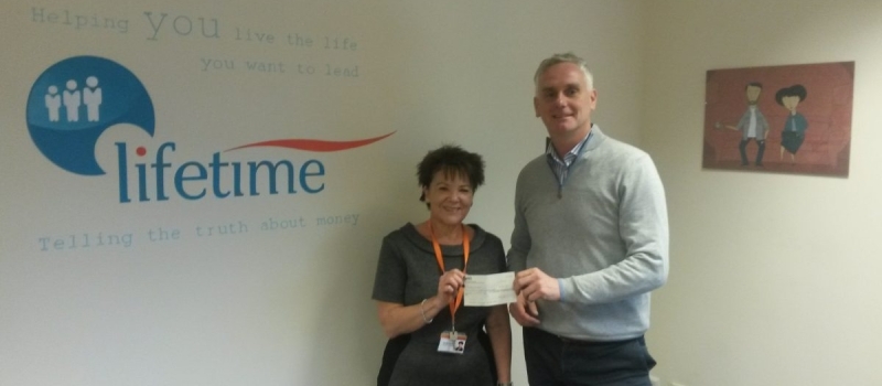 Hospice fundraiser Mandy made up with latest Lifetime referral scheme donation