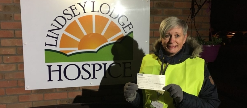 Lifetimer Tracey takes along client to present latest hospice cheque
