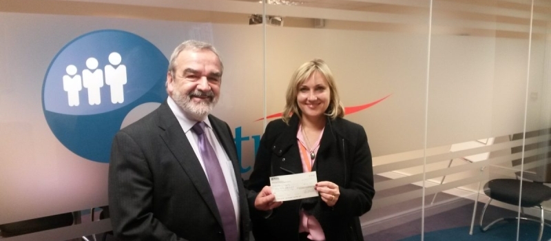 Lifetimer Ken delighted to present Barnsley Hospice with referral scheme cheque