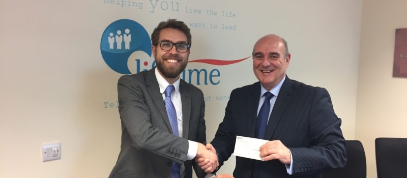 Lifetime director presents St Luke’s Hospice with referral scheme cheque